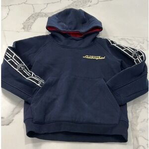 Lamborghini Navy Blue Hoodie Sweatshirt Kids 4 YRS Boys Graphic Logo‎